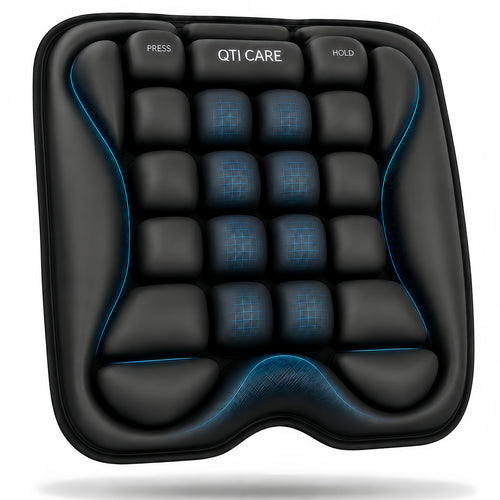 Qticare inflatable airplane seat cushion with air-cell support